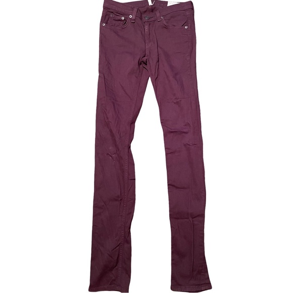 rag & bone Women's Burgundy/ Wine Skinny Jeans Size 28 (Tag says 25) - Picture 1 of 8